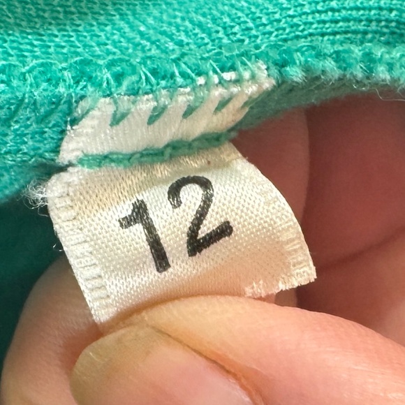 Vintage 80s set, oversized cardigan & front pleated skirt, jade green, 8/10 (M) - Picture 15 of 16